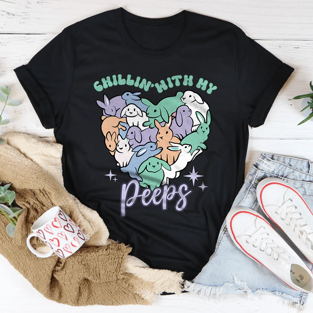 Chillin With My Peeps Tee Black Heather / S Peachy Sunday T-Shirt
