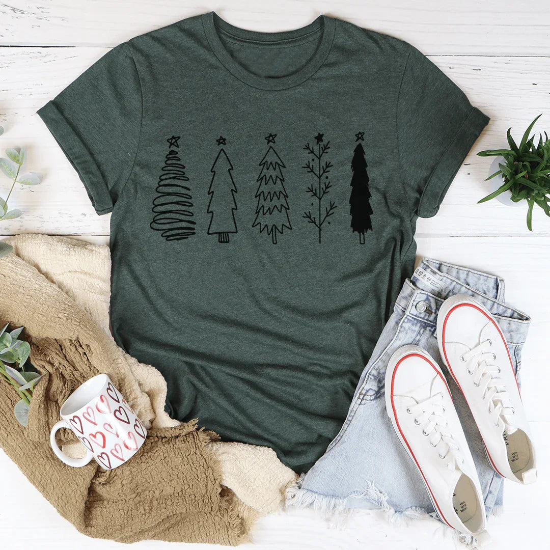 Christmas Trees Tee Heather Forest / S Peachy Sunday T-Shirt
