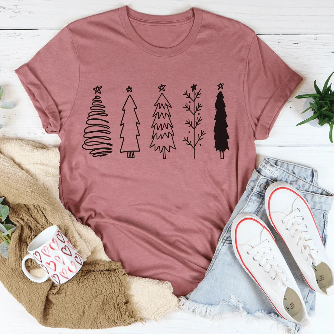 Christmas Trees Tee Mauve / S Peachy Sunday T-Shirt