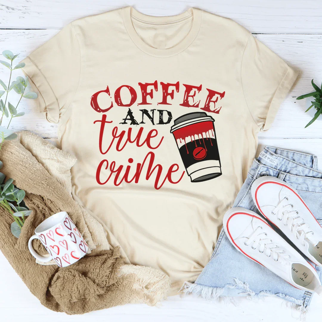 Coffee And True Crime Tee Heather Dust / S Peachy Sunday T-Shirt