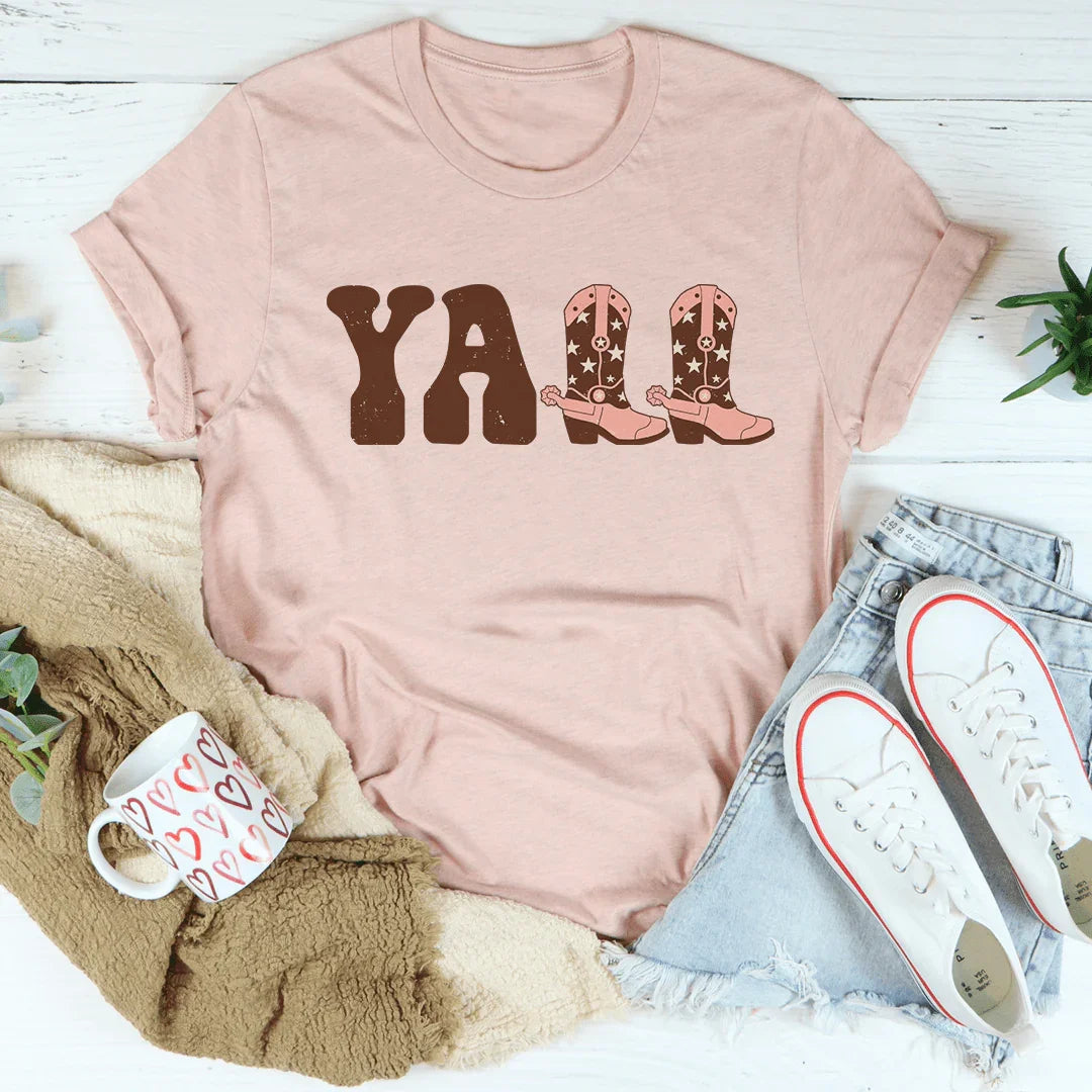 Cowboy Boots Tee Heather Prism Peach / S Peachy Sunday T-Shirt