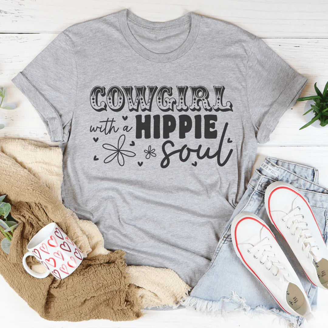Cowgirl With Hippie Soul Tee Athletic Heather / S Peachy Sunday T-Shirt