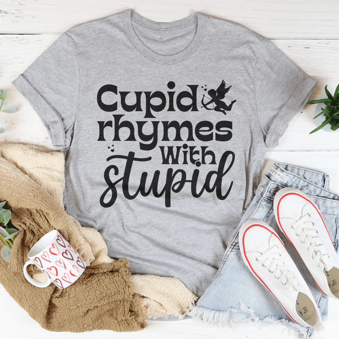 Cupid Rhymes With Stupid Tee Athletic Heather / S Peachy Sunday T-Shirt