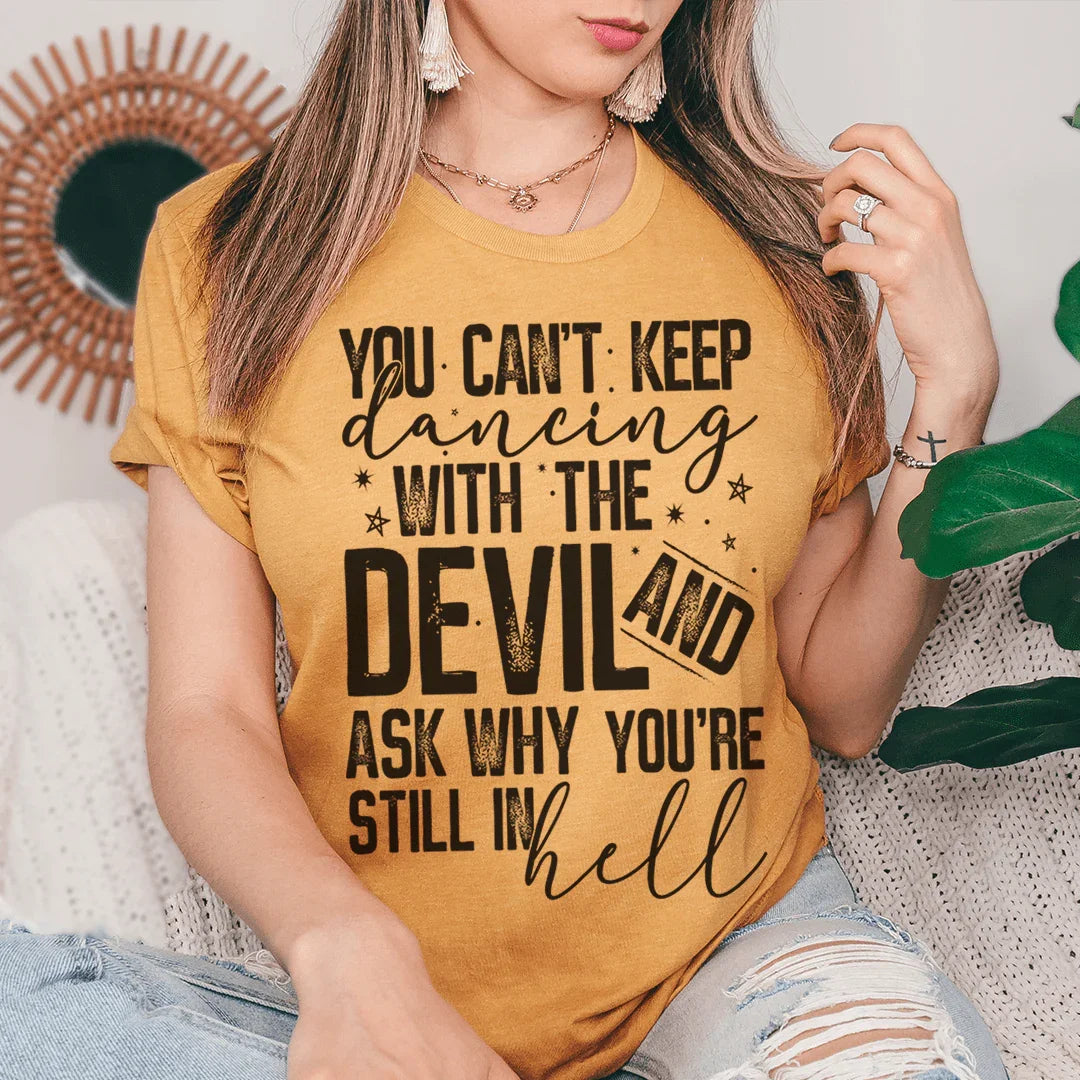 Dancing With The Devil Tee Mustard / S Peachy Sunday T-Shirt