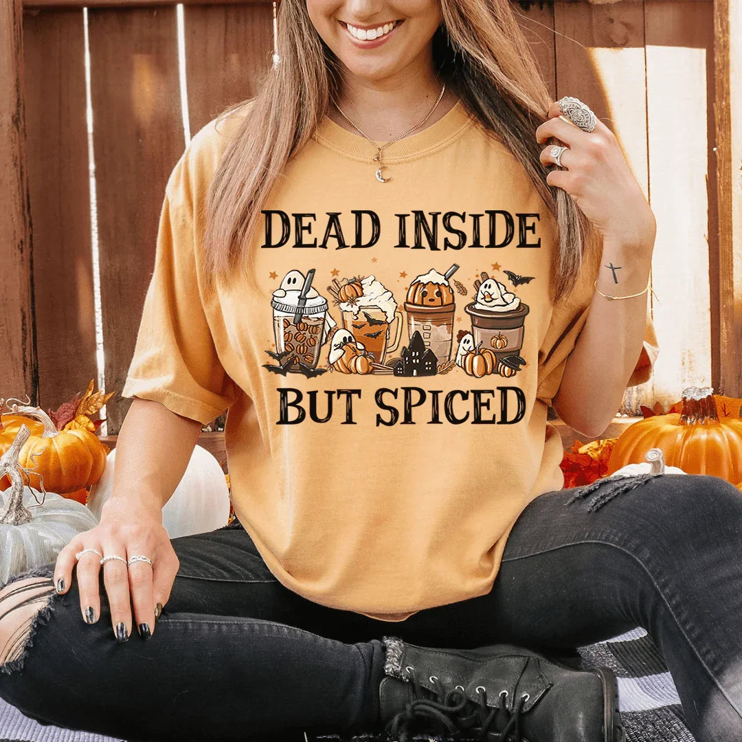 Dead Inside But Spiced Tee Mustard / S Peachy Sunday T-Shirt