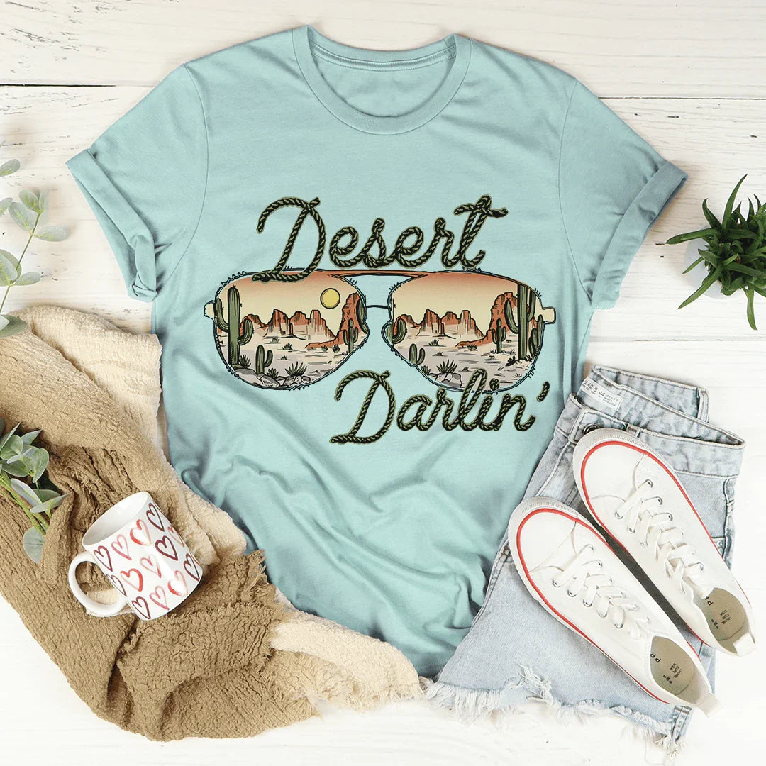 Desert Darlin' Sunglasses Tee Heather Prism Dusty Blue / S Peachy Sunday T-Shirt