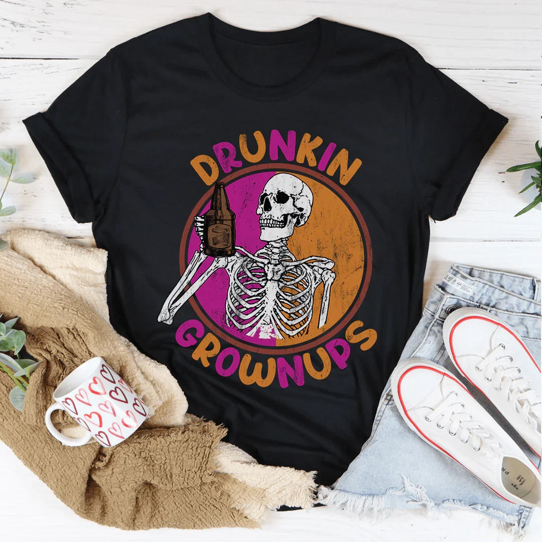 Drunkin Grownups Tee Peachy Sunday T-Shirt