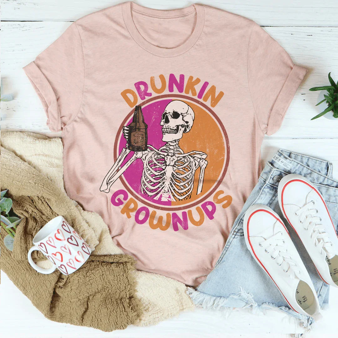 Drunkin Grownups Tee Peachy Sunday T-Shirt