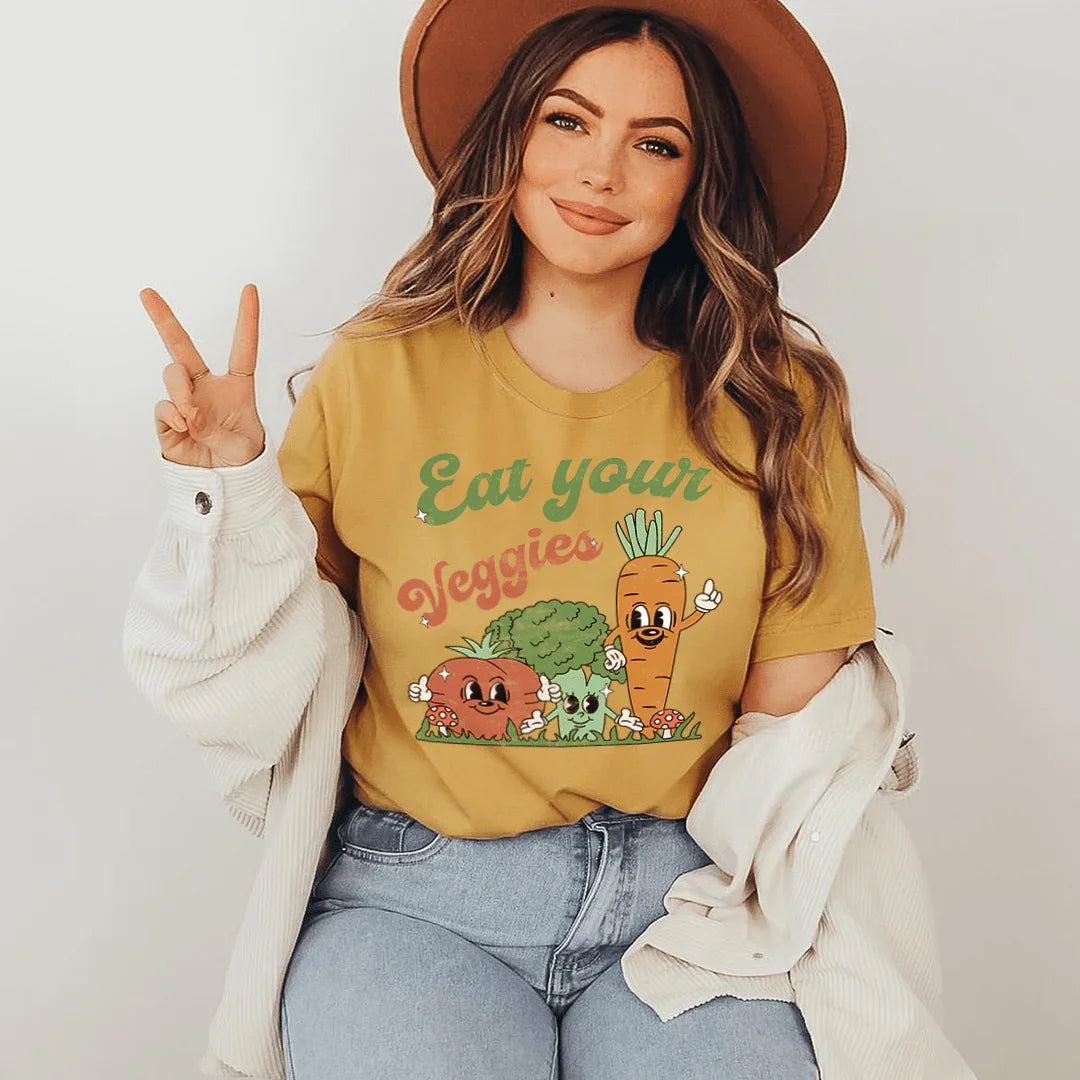 Eat Your Veggies Tee Mustard / S Peachy Sunday T-Shirt