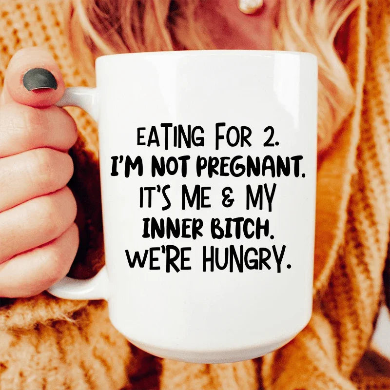 Eating For Two Ceramic Mug 15 oz White / One Size CustomCat Drinkware T-Shirt