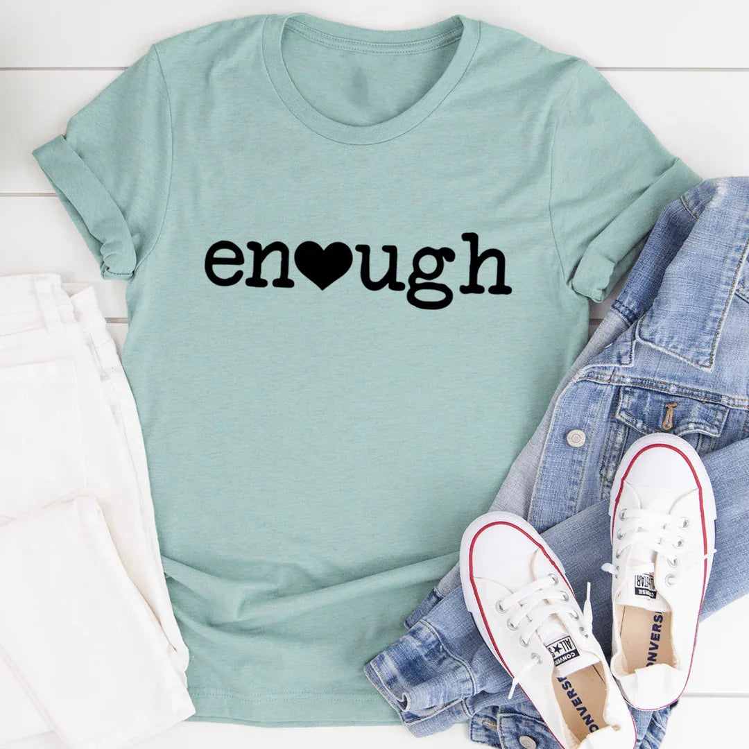 Enough Tee Heather Prism Dusty Blue / S Peachy Sunday T-Shirt