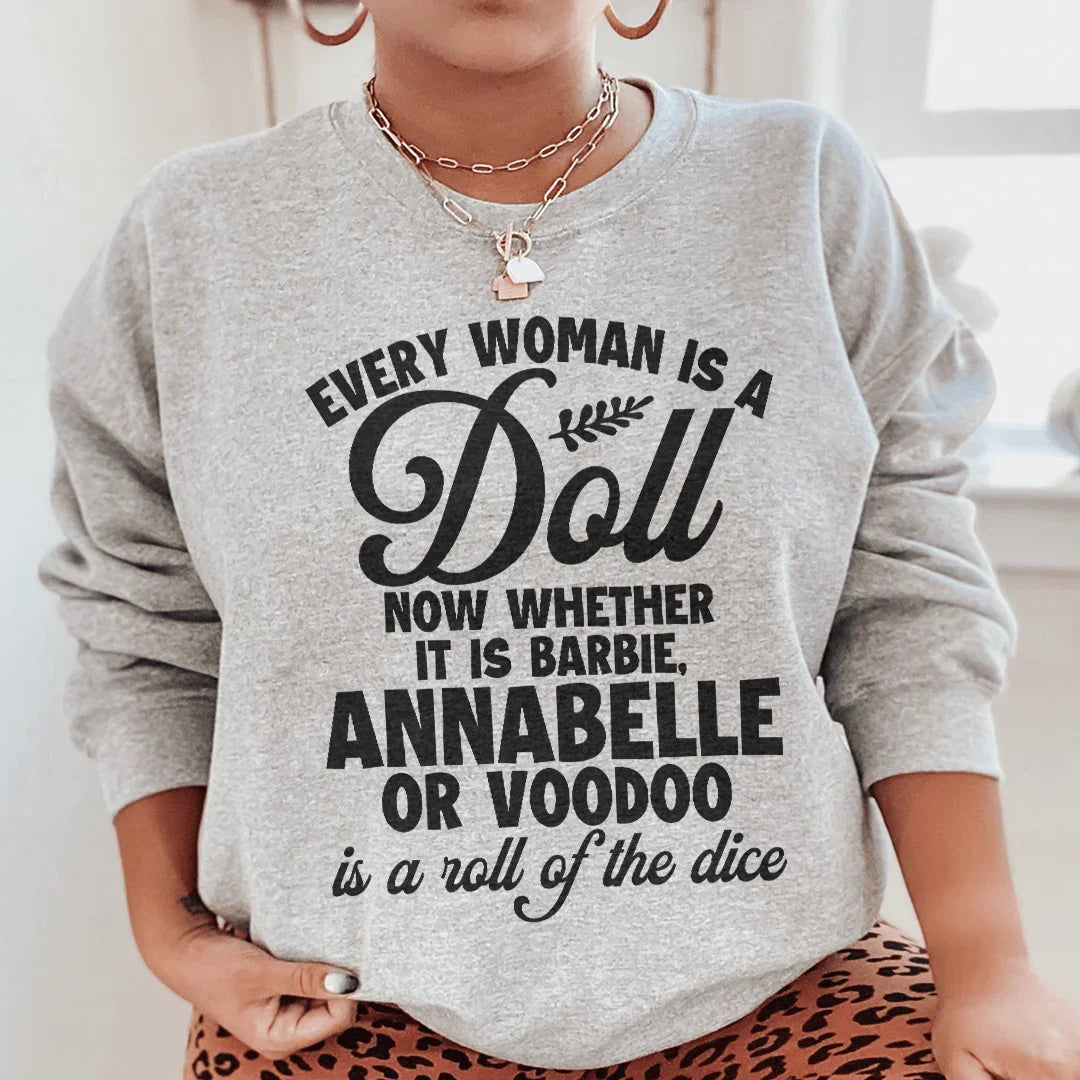 Every Woman Is A Doll Sweatshirt Sport Grey / S Peachy Sunday T-Shirt