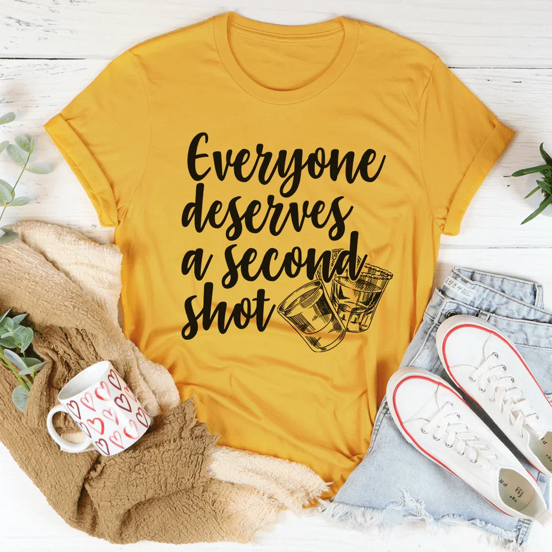 Everyone Deserves A Second Shot Tee Mustard / S Peachy Sunday T-Shirt