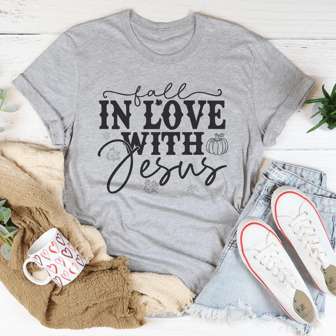 Fall In Love With Jesus Tee Athletic Heather / S Peachy Sunday T-Shirt