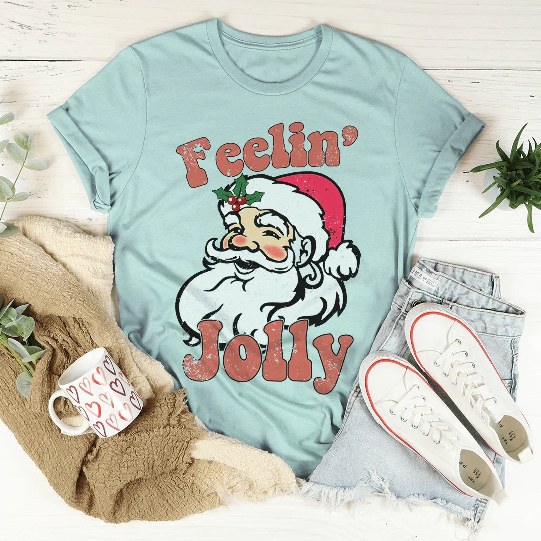 Feelin' Jolly Tee Heather Prism Dusty Blue / S Peachy Sunday T-Shirt