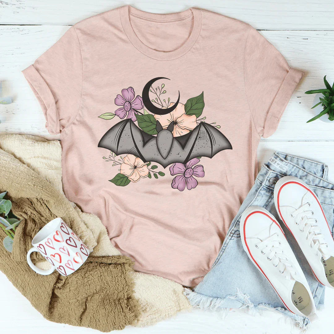 Floral Bat Tee Peachy Sunday T-Shirt