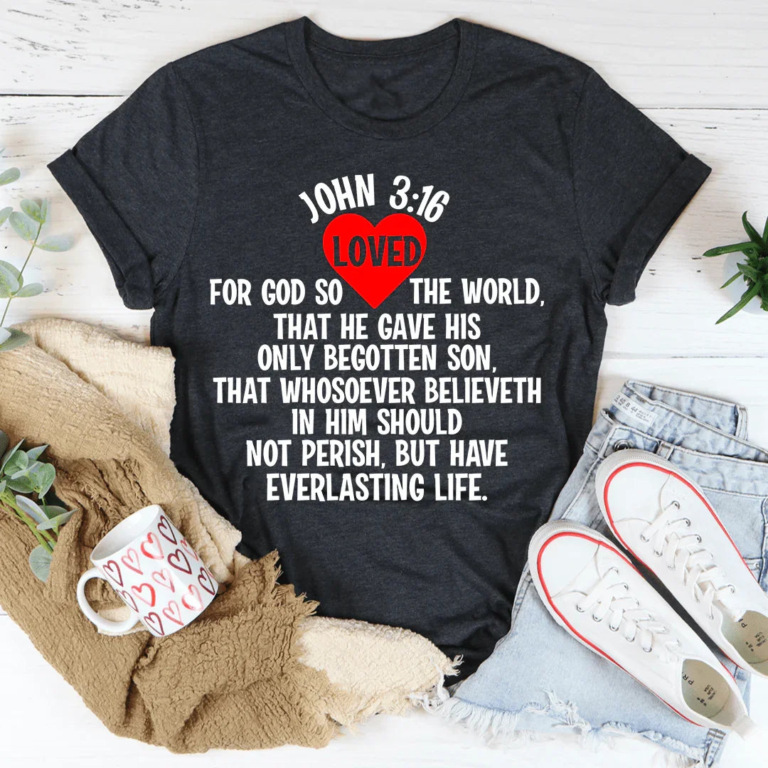 For God So Loved The World Tee Dark Grey Heather / S Peachy Sunday T-Shirt