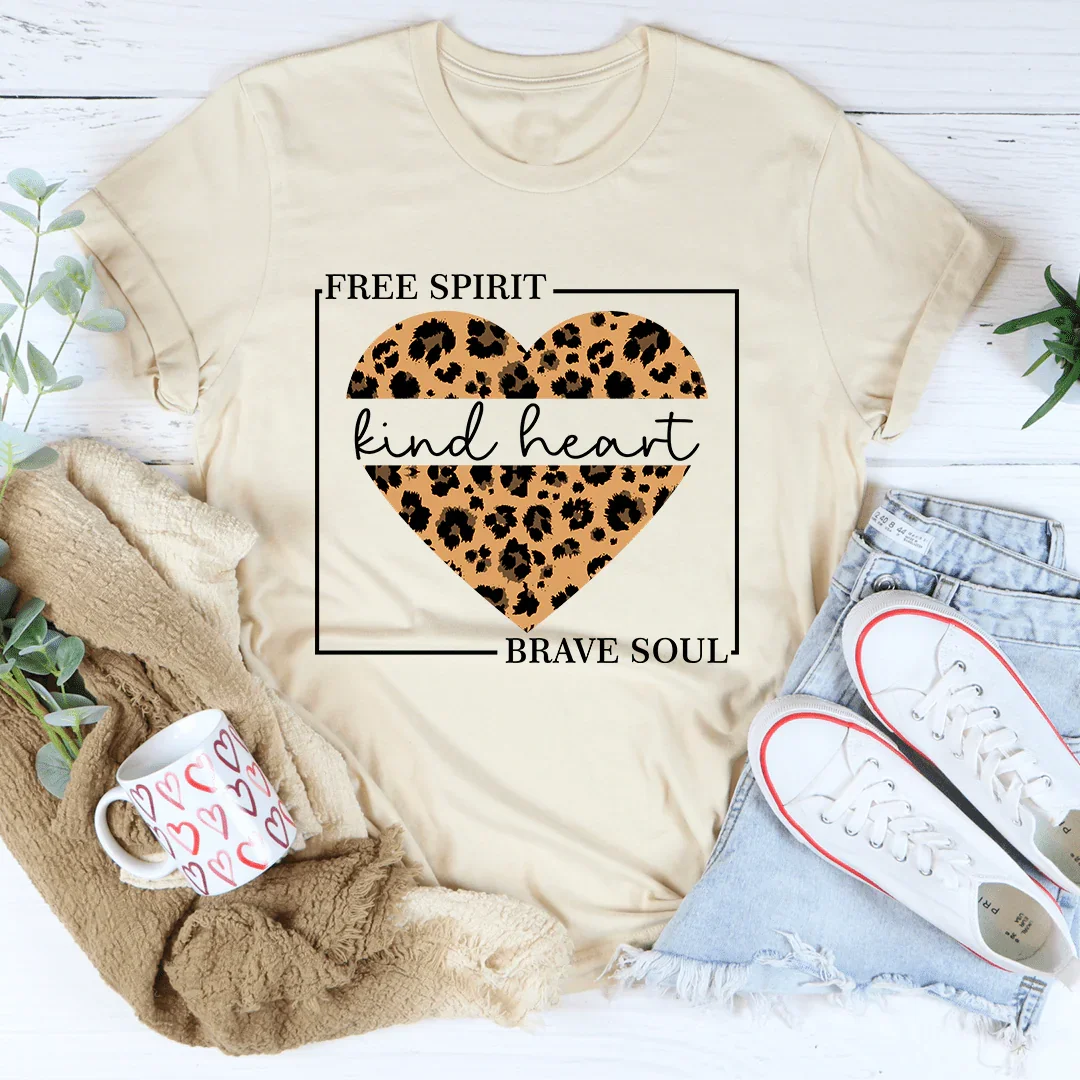 Free Spirit Kind Heart Brave Soul Tee Soft Cream / S Peachy Sunday T-Shirt