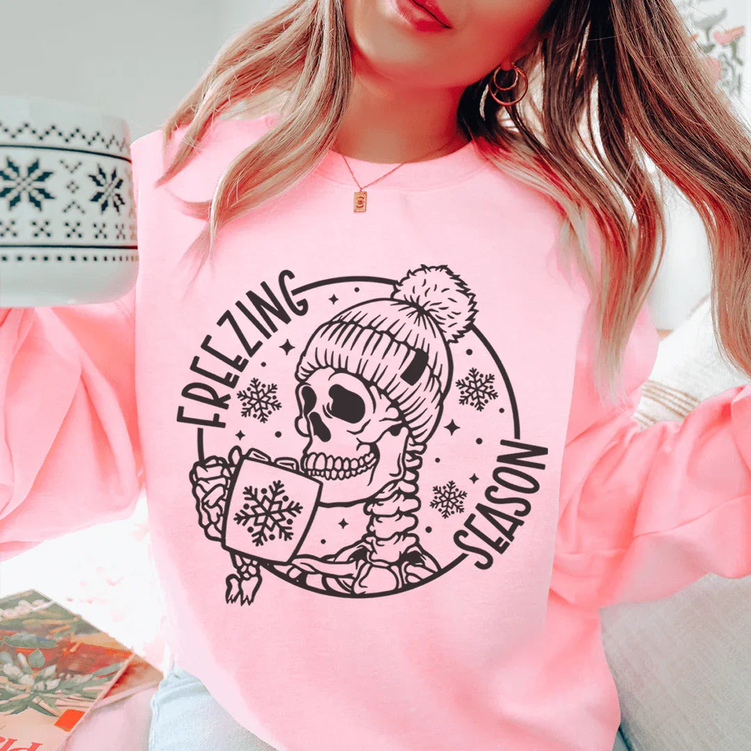 Freezing season Sweatshirt Light Pink / S Peachy Sunday T-Shirt