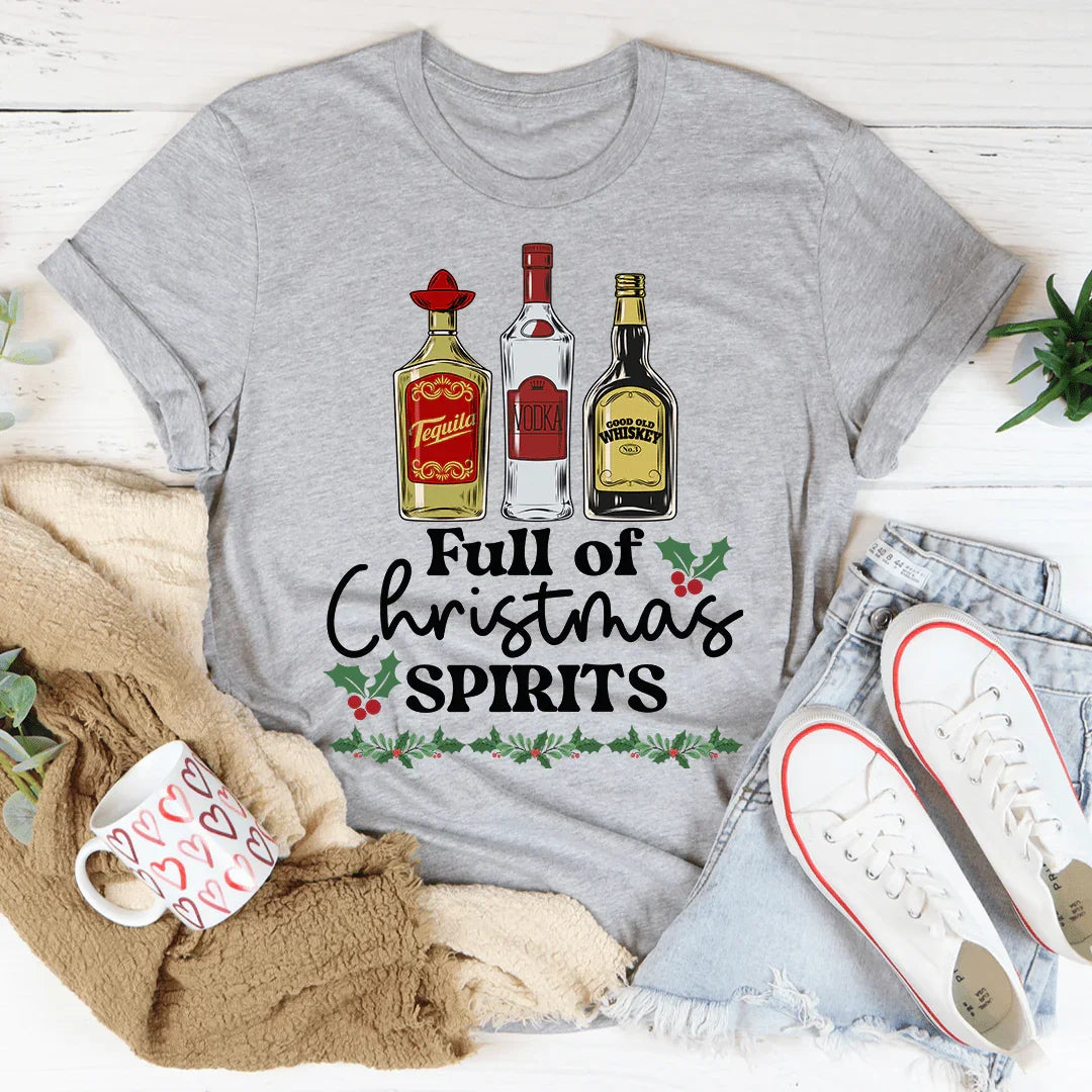 Full Of Christmas Spirits Tee Athletic Heather / S Peachy Sunday T-Shirt