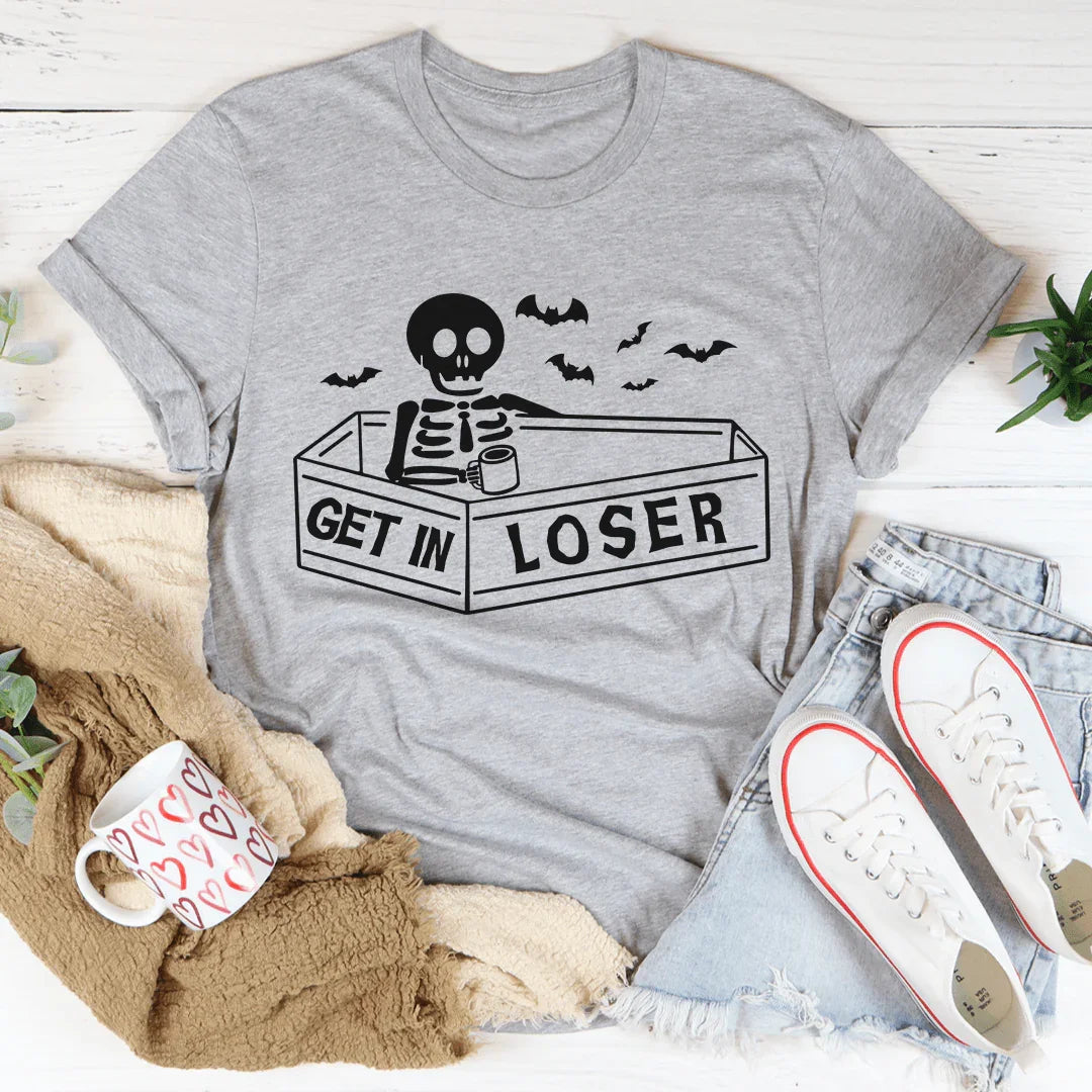 Get In Loser Halloween Tee Athletic Heather / S Peachy Sunday T-Shirt