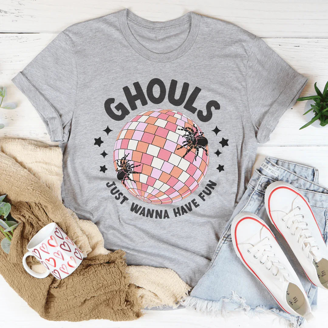 Ghouls Just Wanna Have Fun Retro Tee Peachy Sunday T-Shirt