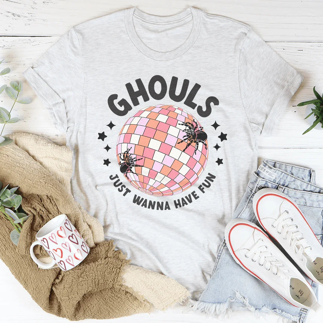 Ghouls Just Wanna Have Fun Retro Tee Peachy Sunday T-Shirt