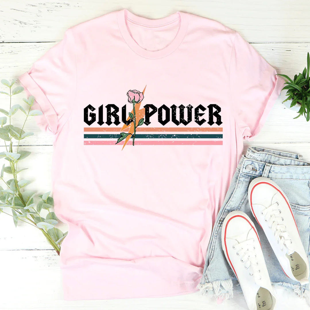 Girl Power Rose Tee Pink / S Peachy Sunday T-Shirt