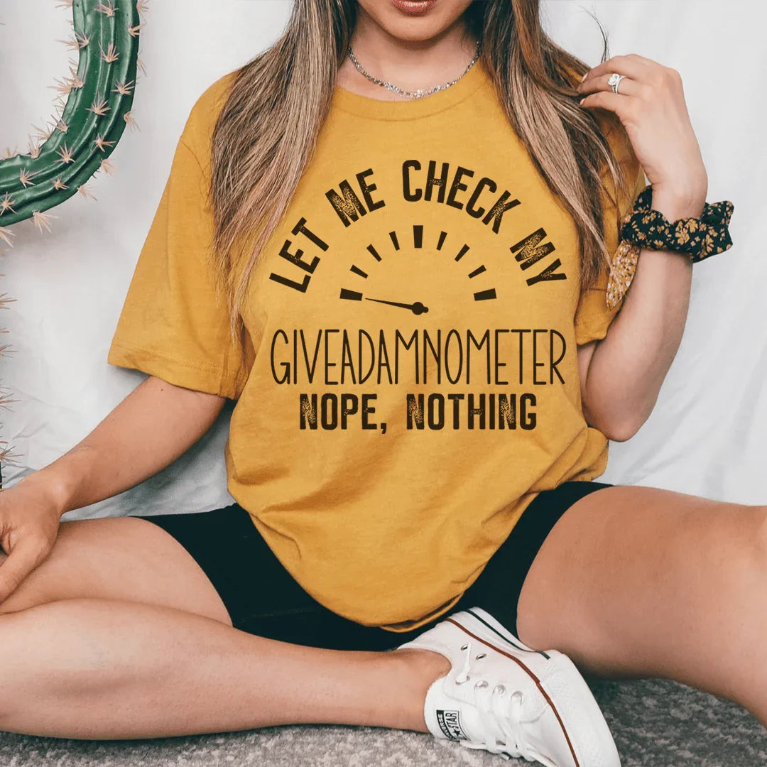 Giveadamnometer Tee Mustard / S Peachy Sunday T-Shirt