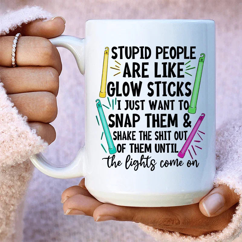Glowsticks Ceramic Mug 15 oz White / One Size CustomCat Drinkware T-Shirt