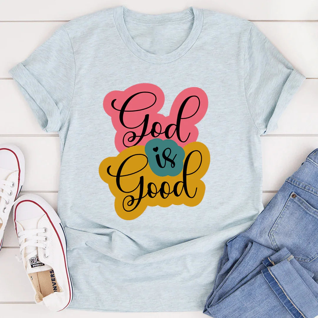 God Is Good Tee Heather Prism Ice Blue / S Peachy Sunday T-Shirt