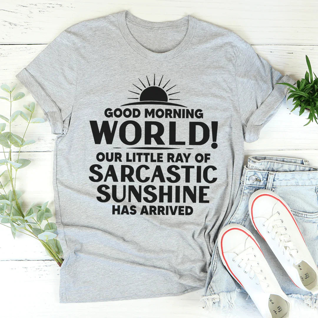 Good Morning World Tee Athletic Heather / S Peachy Sunday T-Shirt