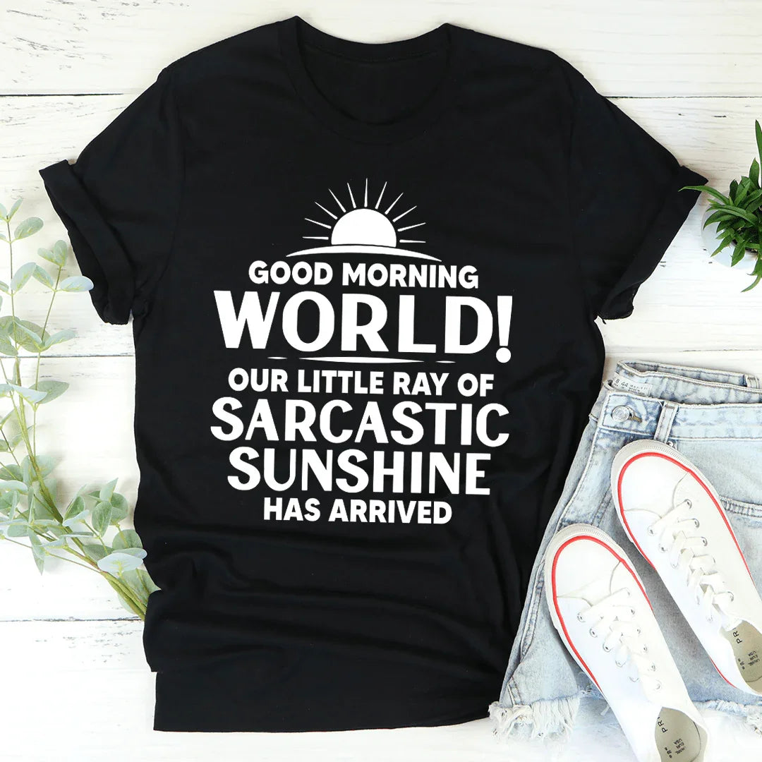 Good Morning World Tee Black Heather / S Peachy Sunday T-Shirt