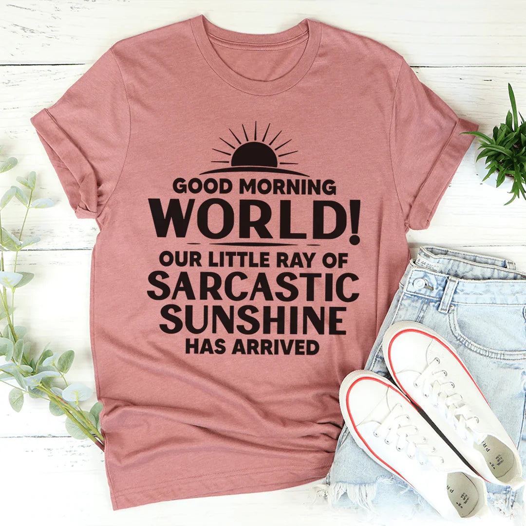 Good Morning World Tee Mauve / S Peachy Sunday T-Shirt