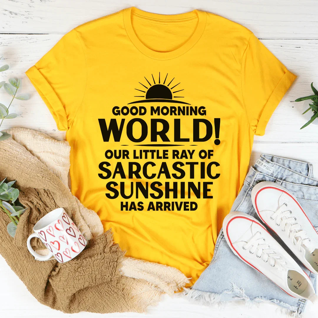 Good Morning World Tee Mustard / S Peachy Sunday T-Shirt