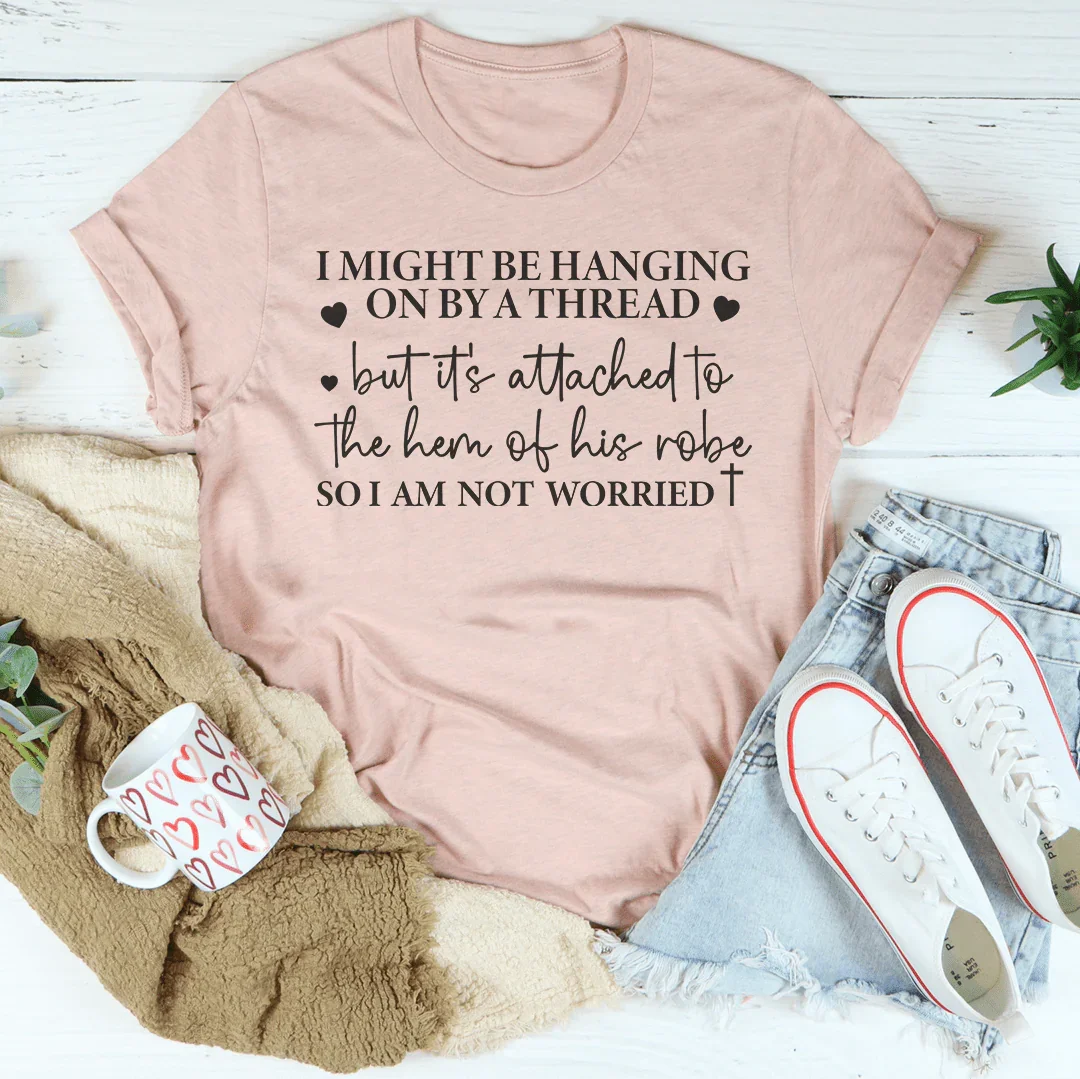 Hanging On By A Thread Tee Peachy Sunday T-Shirt