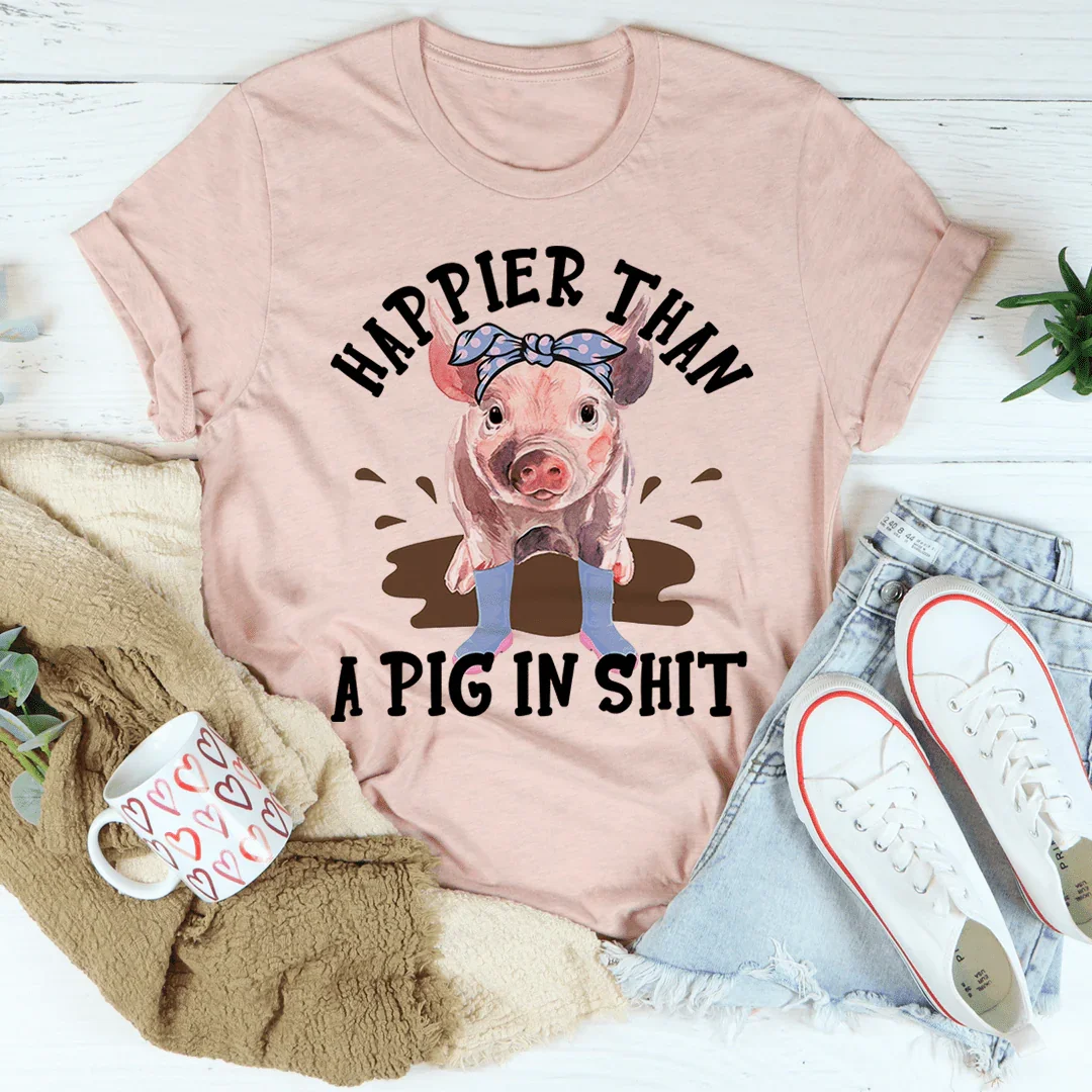 Happier Than A Pig Tee Heather Prism Peach / S Peachy Sunday T-Shirt