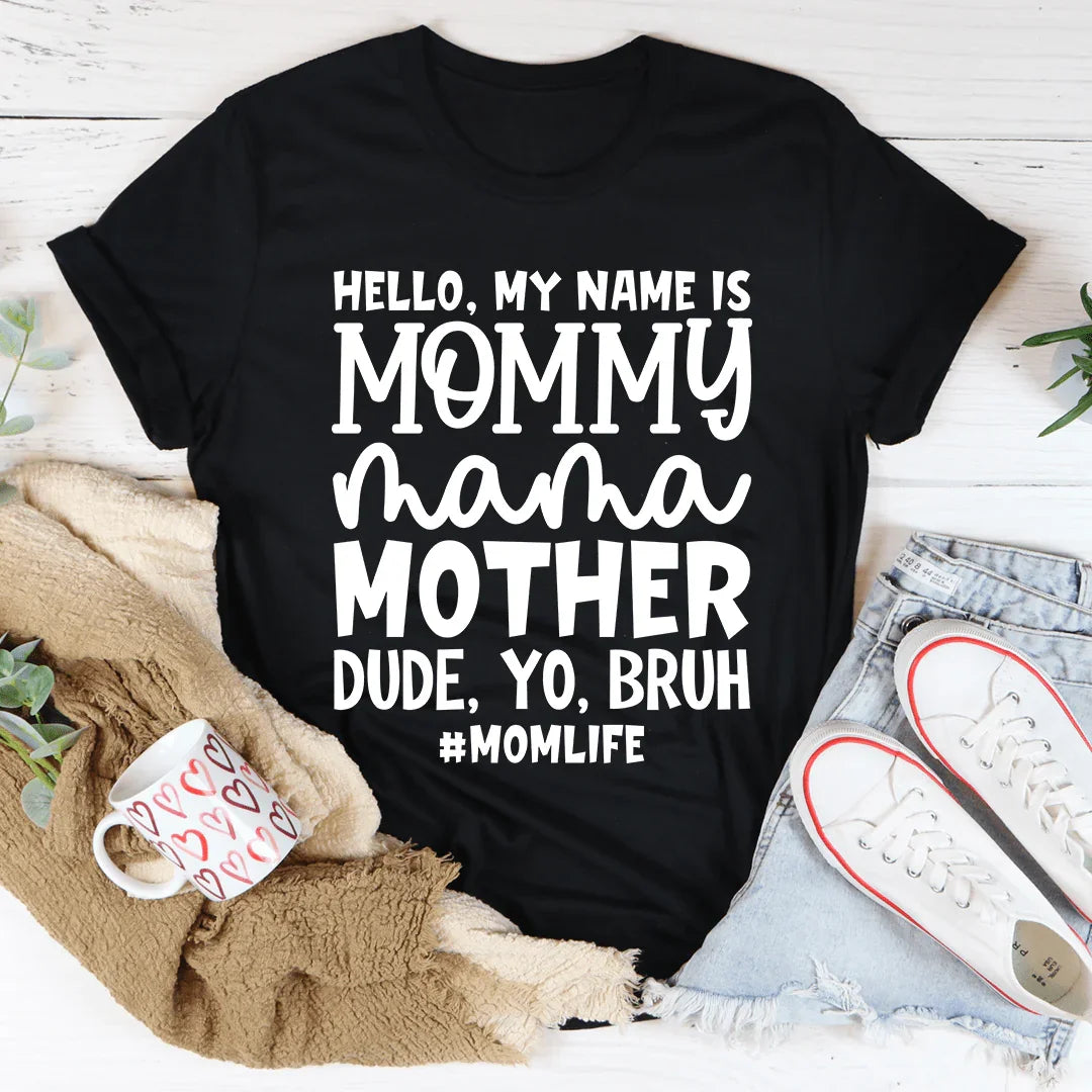 Hello My Name Is Mommy Tee Black Heather / S Peachy Sunday T-Shirt