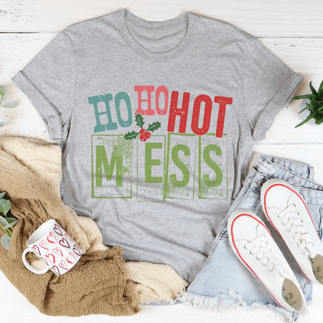 Ho Ho Hot Mess Tee Athletic Heather / S Peachy Sunday T-Shirt