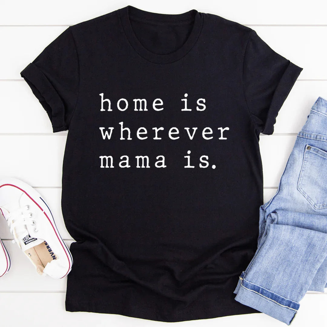 Home Is Wherever Mama Is Tee Black Heather / S Peachy Sunday T-Shirt