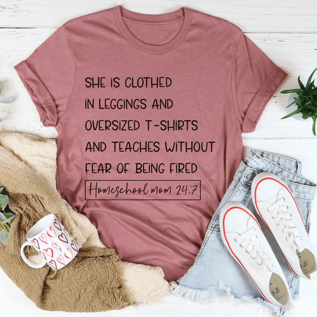 Homeschool Mom 24/7 Tee Mauve / S Peachy Sunday T-Shirt