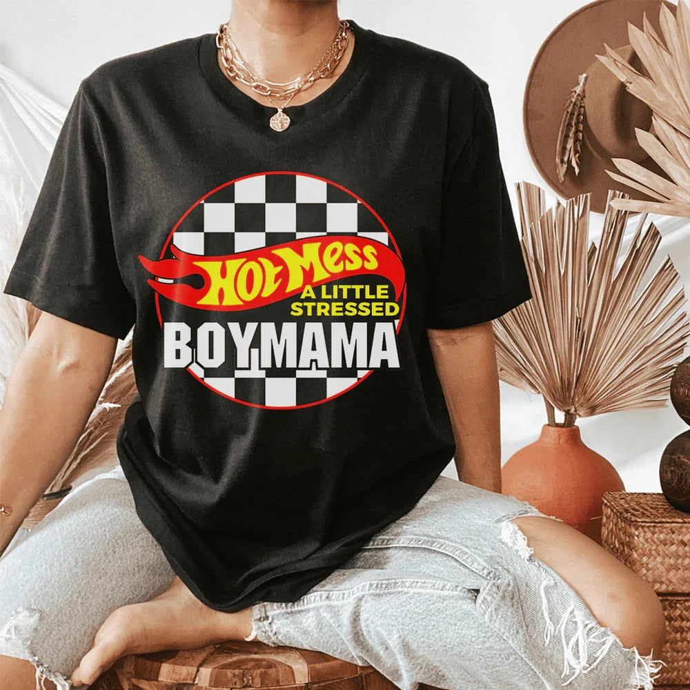 Hot Mess Boy Mama Printify T-Shirt T-Shirt