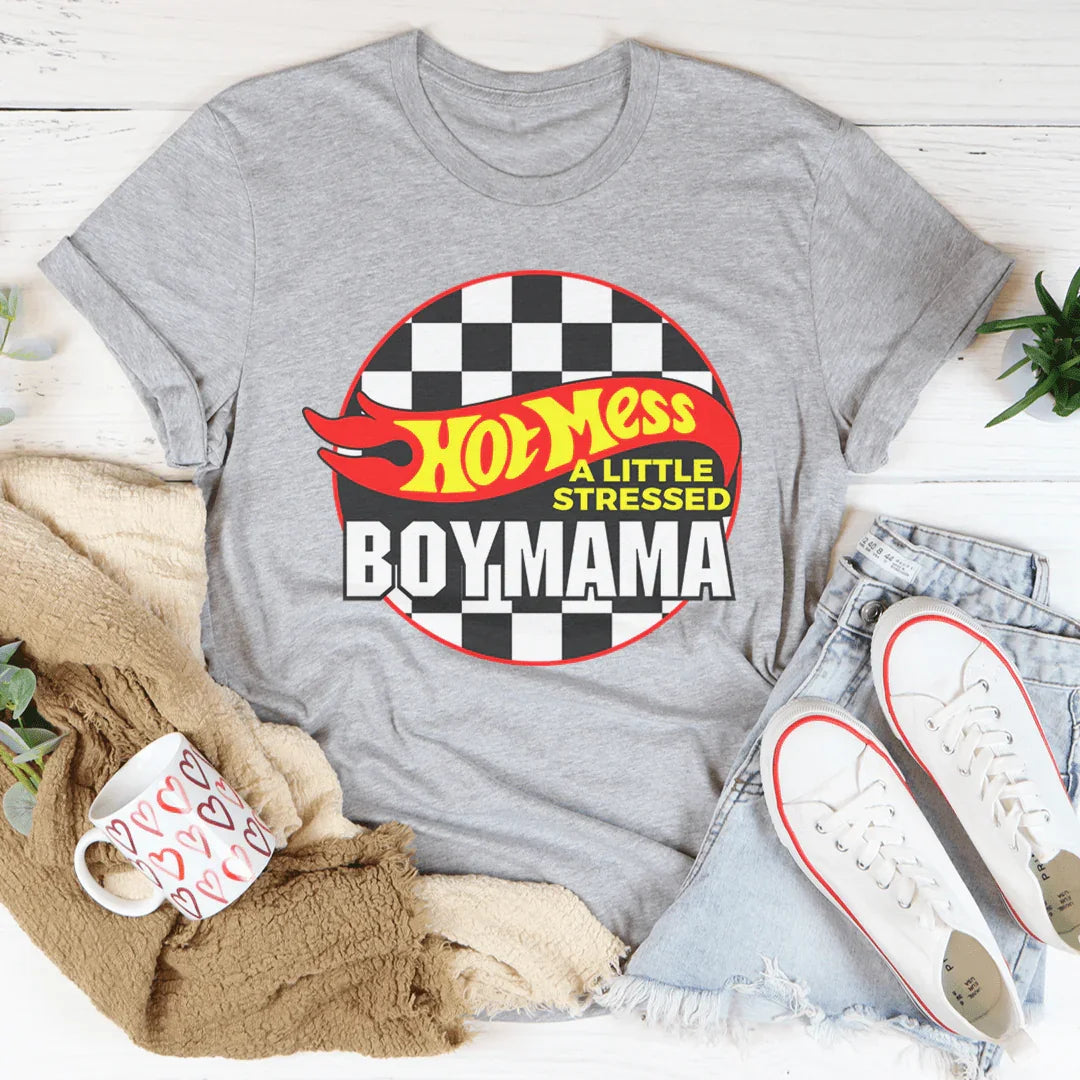 Hot Mess Boy Mama Printify T-Shirt T-Shirt