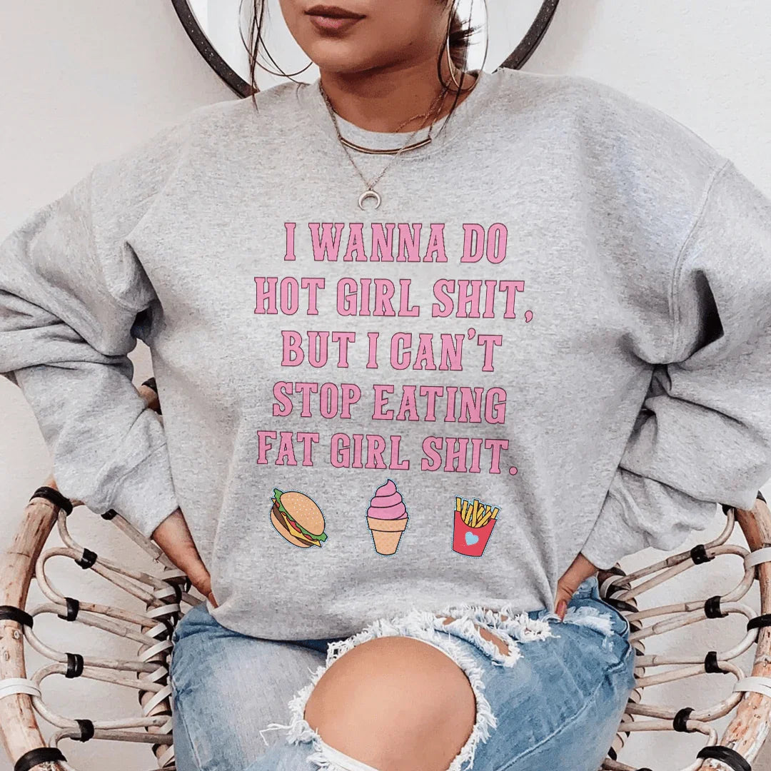 I Can't Stop Eating Sweatshirt Sport Grey / S Peachy Sunday T-Shirt