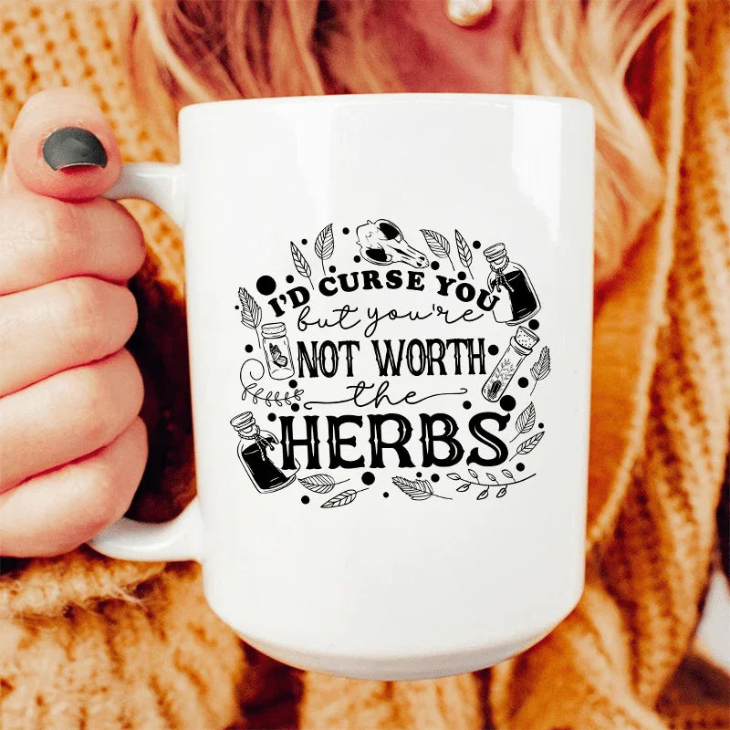 I'd Curse You Ceramic Mug 15 oz White / One Size CustomCat Drinkware T-Shirt