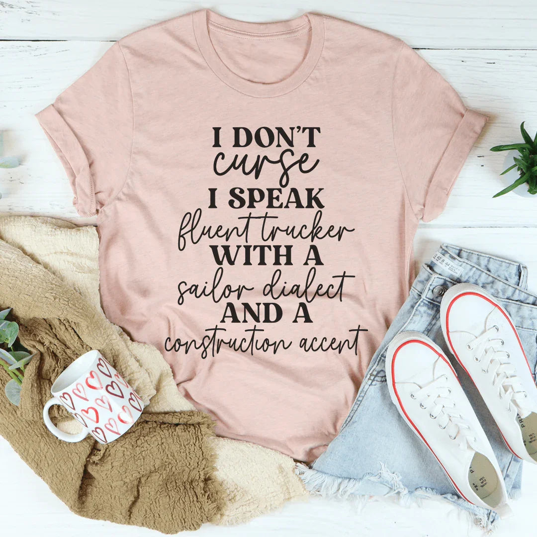 I Don't Curse Tee Heather Prism Peach / S Peachy Sunday T-Shirt