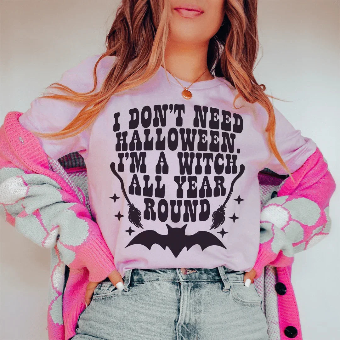 I Don't Need Halloween Tee Lilac / S Peachy Sunday T-Shirt