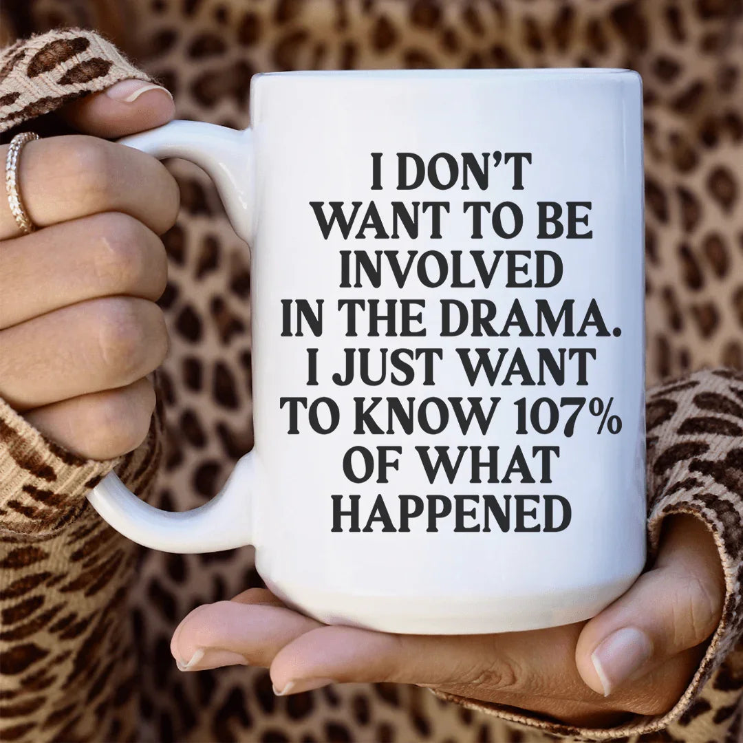 I Don't Want To Be Involved In The Drama Ceramic Mug 15 oz White / One Size CustomCat Drinkware T-Shirt