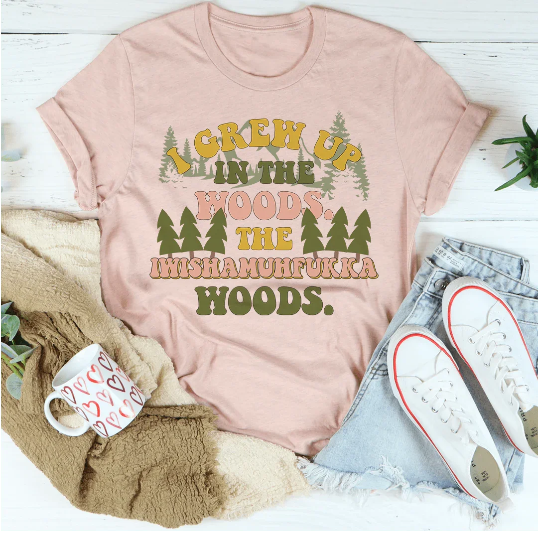 I Grew Up In The Woods Tee Heather Prism Peach / S Peachy Sunday T-Shirt