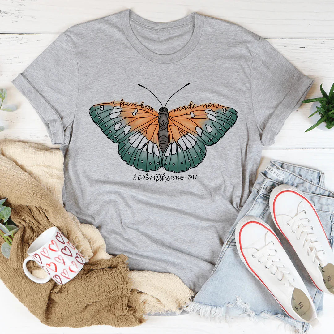 I Have Been Made New 2 Corinthians 5:17 Tee Athletic Heather / S Peachy Sunday T-Shirt